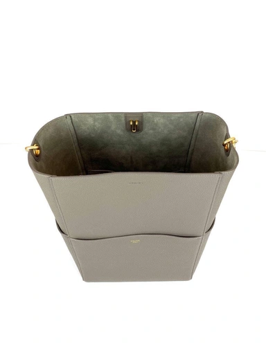 Сумка Celine Sangle Bucket Bag in Soft Grained Calfskin коричневая 33/23/17 фото-7