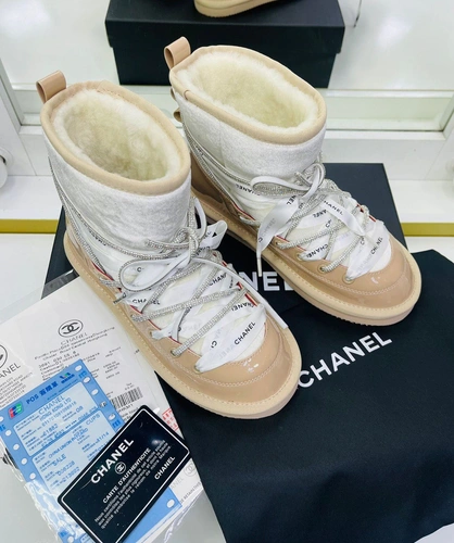 Угги женские Chanel бежевые А5021