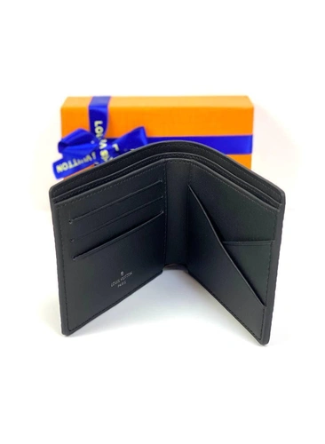 Бумажник Louis Vuitton Multiple из зернистой кожи чёрный качество премиум-люкс 11,5/9/1,5 см фото-5