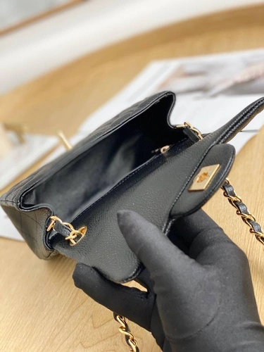 Женская сумка Chanel черная A79427 премиум с логотипом Размер: 25*15*8 см фото-3