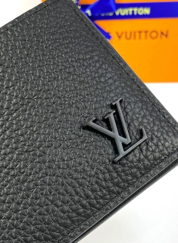 Бумажник Louis Vuitton Multiple из зернистой кожи чёрный качество премиум-люкс 11,5/9/1,5 см фото-3