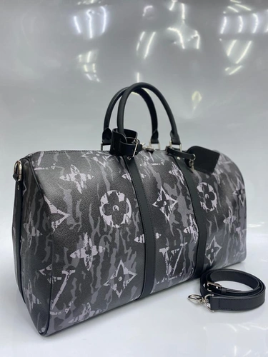 Дорожная сумка Louis Vuitton из канвы серая 50/28/22 см A81063 фото-2