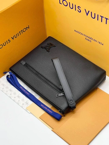 Мужской клатч Louis Vuitton A103804 премиум 29:21:5 см чёрный фото-2