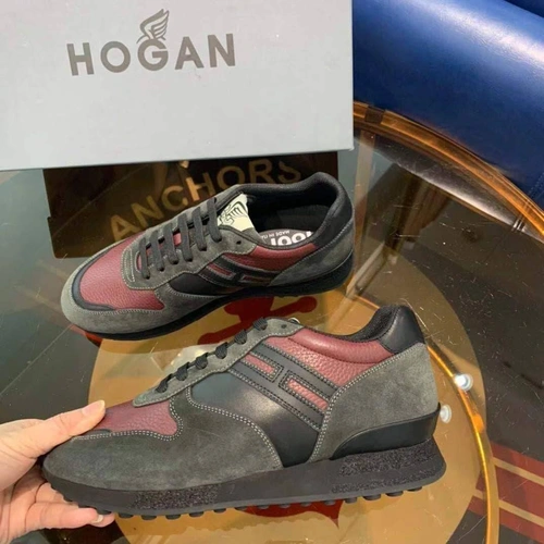 Мужские кроссовки Hogan коричнево-бордовые коллекция 2021-2022 фото-3