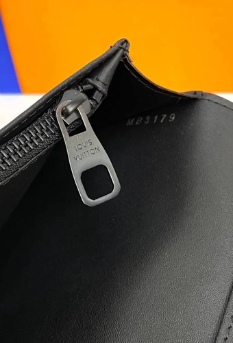 Бумажник Louis Vuitton Brazza из зернистой кожи чёрный качество премиум-люкс 19/10/2 см фото-4