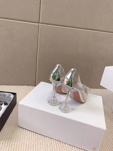 Туфли женские силиконовые Amina Muaddi белые премиум-люкс коллекция 2021-2022 фото-3