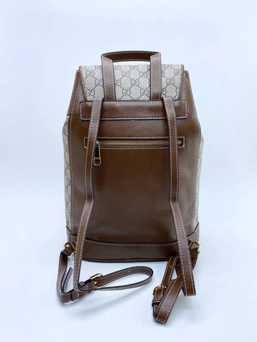 Женский рюкзак GUCCI серо-коричневый фото-3