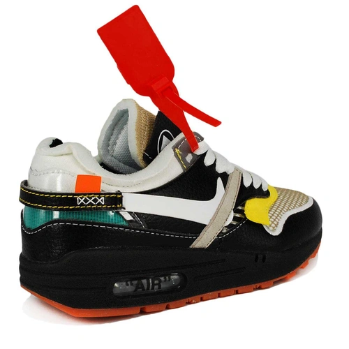 Кроссовки Nike Air Max 1S x Virgil Abloh x BespokeIND Create x Off-White AA7293-200 Leather Black фото-3