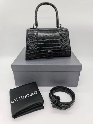 Женская кожаная сумка Balenciaga черная 24/14/10 коллекция 2021-2022 A66694 фото-4