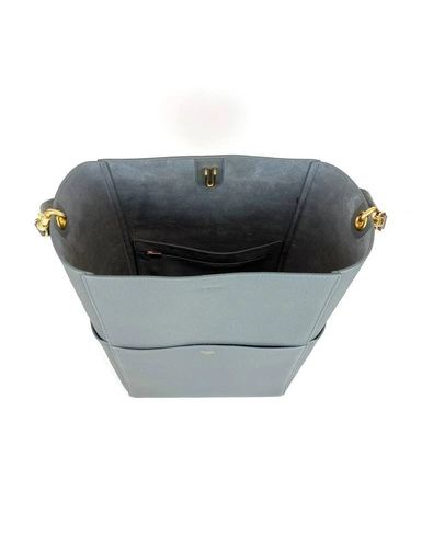 Сумка Celine Sangle Bucket Bag in Soft Grained Calfskin серая 33/23/17 фото-7