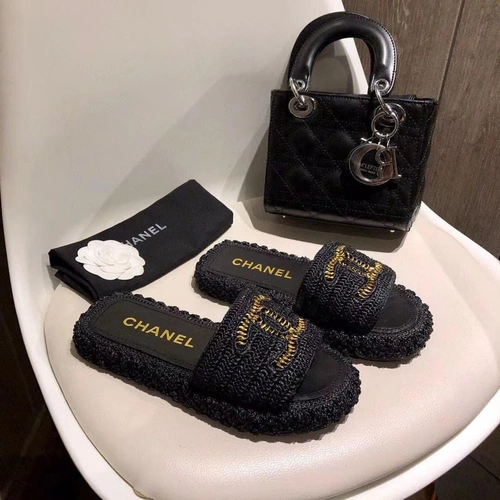 Шлепанцы женские Chanel черные премиум-люкс коллекция 2021-2022 фото-6