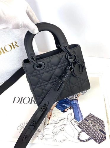 Женская кожаная сумка Dior черная премиум-люкс 17/20/9 A59976