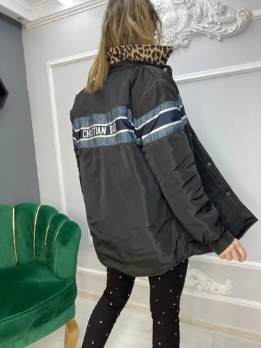 Женская премиум-люкс куртка christian dior чёрная A6175 фото-3