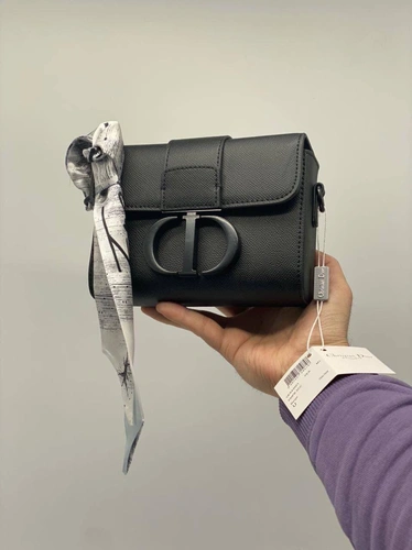 Женский кожаный клатч Dior черный 17/12 коллекция 2021-2022 фото-4