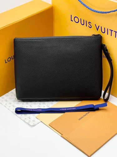 Мужской клатч Louis Vuitton A103804 премиум 29:21:5 см чёрный фото-3
