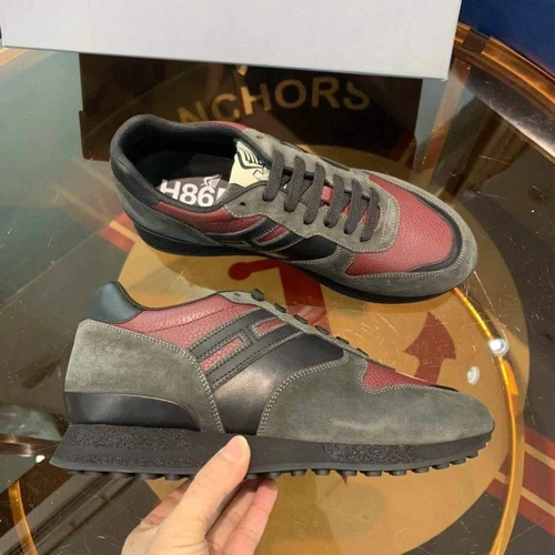 Мужские кроссовки Hogan коричнево-бордовые коллекция 2021-2022 фото-5