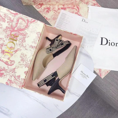 Туфли-босоножки женские Christian Dior белые текстильные коллекция лето 2021 A83094 фото-2