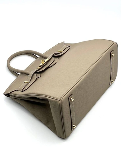 Женская сумка Hermes Birkin 35×26 см A109385 светло-бежевая фото-3