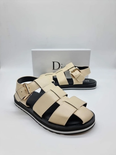 Мужские сандалии Dior Lather A109073 бежевые фото-3