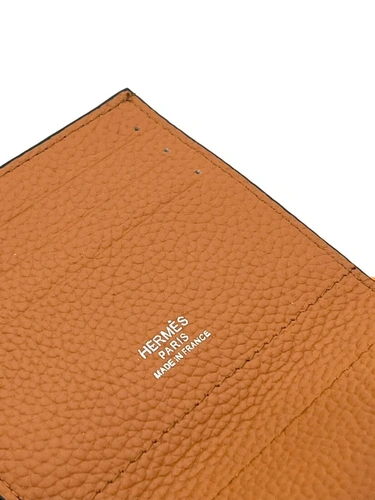 Кожаный бумажник Hermes 10/12 см A103049 коричневый фото-3
