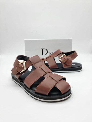 Мужские сандалии Dior Lather A109085 коричневые фото-3