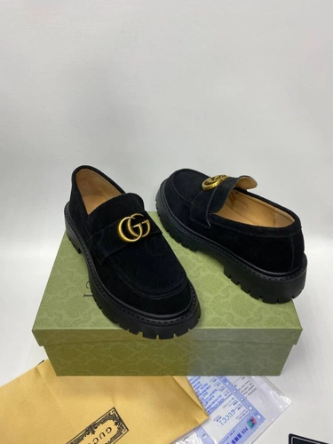 Туфли женские Gucci A103398 замшевые чёрные фото-4