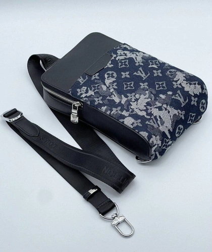 Мужская сумка-кобура Louis Vuitton A103919 из канвы серая 27:16:5 см фото-4