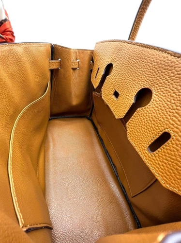 Женская сумка Hermes 35×23 коричневая фото-6