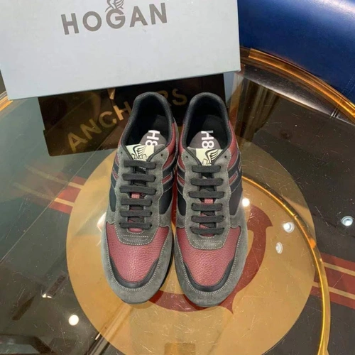 Мужские кроссовки Hogan коричнево-бордовые коллекция 2021-2022 фото-2