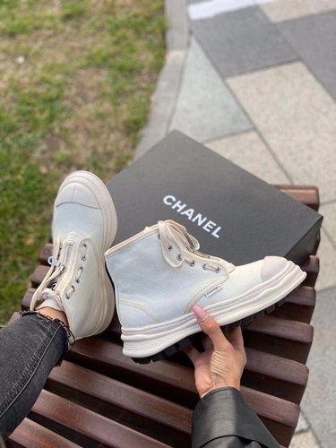Кроссовки женские Chanel белые A55042 фото-3