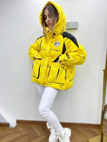 Женская премиум-люкс куртка motion жёлтая A6581