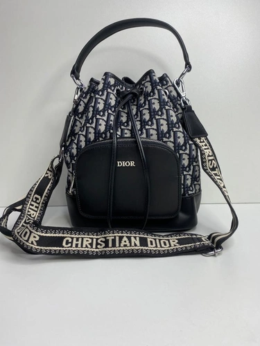 Сумка-рюкзак Christian Dior из текстиля с рисунком-монограммой 21/26/14 см