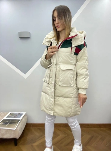Женская премиум-люкс куртка bottega veneta белая A6125 фото-3