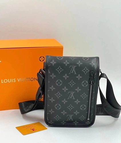 Мужская сумка Louis Vuitton A104292 премиум 21/16 см черная фото-3