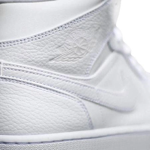 Кроссовки Nike Air Jordan 1 Mid Triple White 554724-130 белые фото-2