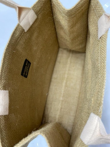 Женская сумка-шоппер Dior тканевая бежевая 35/28/14 см фото-2