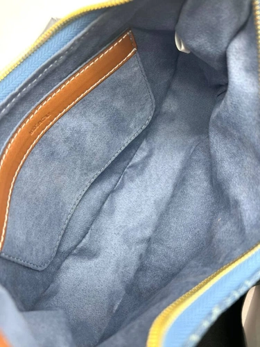 Женская сумка Celine A106345 тканевая синяя фото-6