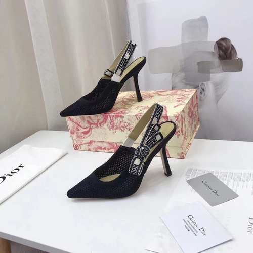 Туфли-босоножки женские Christian Dior черные на высоком каблуке коллекция лето 2021 фото-6