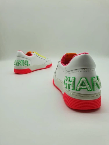 Кроссовки женские Chanel бело-красные фото-3