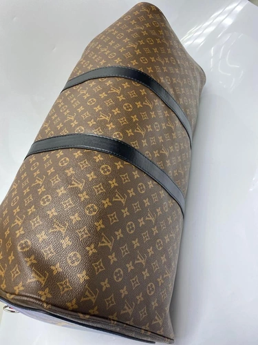 Дорожная сумка Louis Vuitton из канвы коричневая с кошельком 50/28/22 см фото-4