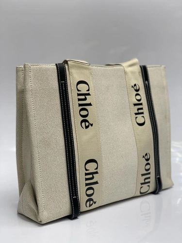 Женская сумка Chloe тканевая белая 36/29/10 коллекция 2021-2022 A83687