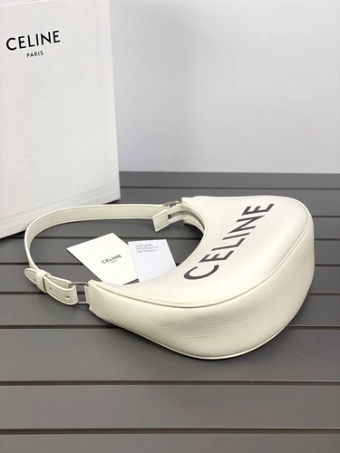 Женская сумка-багет Celine из натуральной кожи качество премиум-люкс белая 23/14/7 см фото-6