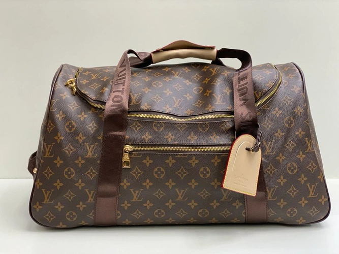 Дорожная сумка Louis Vuitton из канвы коричневая 53/28/15 см A83645 фото-3