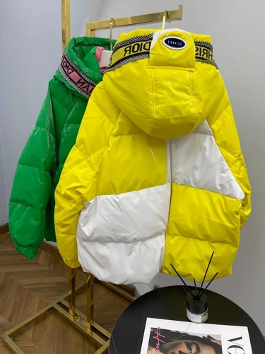 Женская премиум-люкс куртка christian dior белая/жёлтая A5891 фото-4
