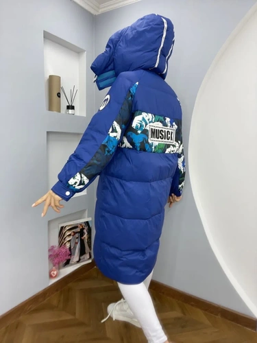 Женское премиум-люкс пальто bottega veneta голубое/ярко-синее A6139 фото-4