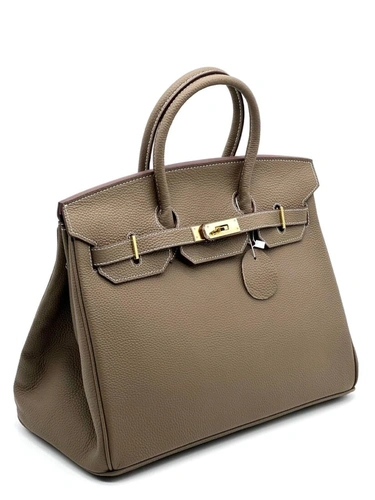 Женская сумка Hermes Birkin 35×26 см A109375 бежевая фото-4