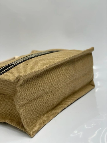 Женская сумка-шоппер Dior тканевая бежевая 35/28/14 см фото-4