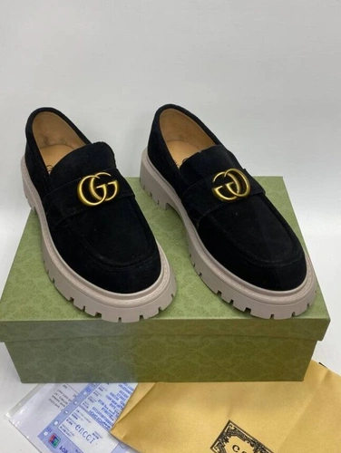Туфли женские Gucci A103389 замшевые чёрные