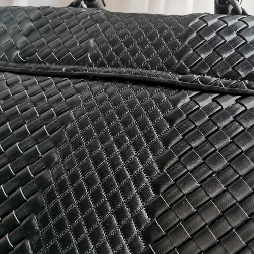 Мужской кожаный портфель Bottega Veneta черный 38/31 коллекция 2021-2022 фото-7