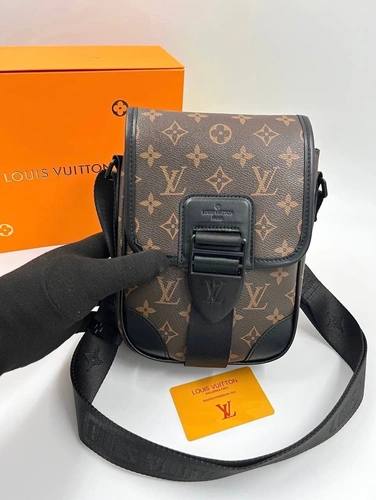 Мужская сумка Louis Vuitton A104286 премиум 21/16 см коричневая фото-2